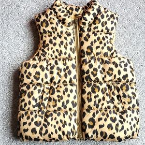 Old navy cheetah print puffer vest